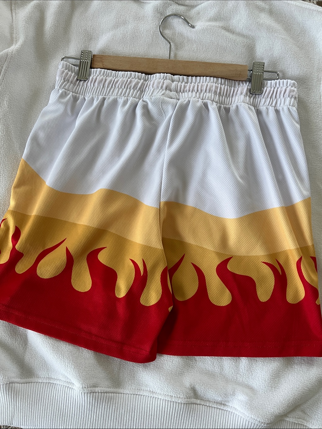 Kyojuro Rengoku Demon Slayer Flame Mesh Gym Shorts — image 3 of 4